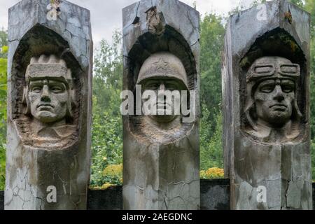 BOLOGOYE, Russland - August 8, 2019: Denkmal für jene, die kämpften und im Zweiten Weltkrieg gestorben Stockfoto