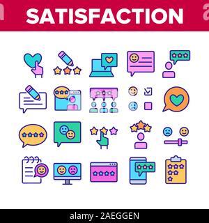 Zufriedenheit Feedback Sammlung Icons Set Vector Stock Vektor