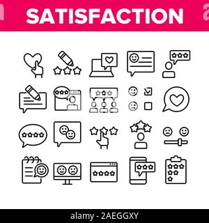 Zufriedenheit Feedback Sammlung Icons Set Vector Stock Vektor