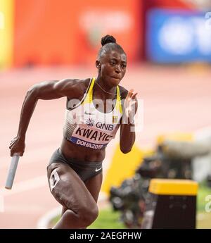 Doha, Katar. 05 Okt, 2019. Yasmin KWADWO (Deutschland), Team GER/Platz 5, Aktion abschließenden 4 x 100 m der Frauen Relais auf 05.10.2019 Wm 2019 in Doha/Katar, vom 27.09. - 10.10.2019. | Verwendung der weltweiten Kredit: dpa/Alamy leben Nachrichten Stockfoto