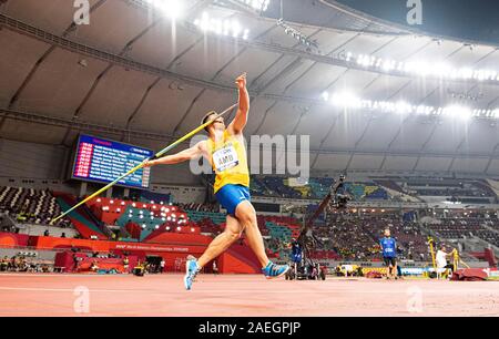 Doha, Katar. 06 Okt, 2019. Kim Amb (SWE) Aktion Qualifikation Spearmaking der Männer, am 05.10.2019 Leichtathletik WM 2019 in Doha/Katar, vom 27.09. - 10.10.2019. | Verwendung der weltweiten Kredit: dpa/Alamy leben Nachrichten Stockfoto