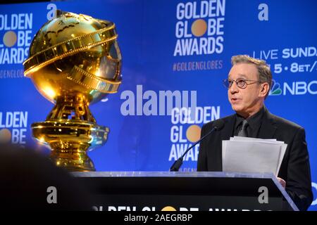 Los Angeles, USA. 09 Dez, 2019. LOS ANGELES, USA. Dezember 09, 2019: Tim Allen in der Ankündigung für die 77 Nominierungen Golden Globe Awards im Beverly Hilton Hotel. Foto: Paul Smith/Alamy leben Nachrichten Stockfoto