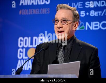 Los Angeles, USA. 09 Dez, 2019. LOS ANGELES, USA. Dezember 09, 2019: Tim Allen in der Ankündigung für die 77 Nominierungen Golden Globe Awards im Beverly Hilton Hotel. Foto: Paul Smith/Alamy leben Nachrichten Stockfoto