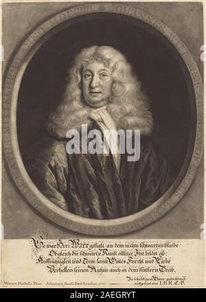 Ein Porträt von Johannes Witt, gemalt 1707 von John Smith nach Werner Hassells, das formelle Kleidung, Gesichtsausdruck und einen europäischen Porträtstil des 18. Jahrhunderts zeigt. Stockfoto