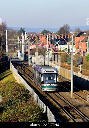 Nottingham Straßenbahn, Basford, Nottingham, England, Großbritannien Stockfoto