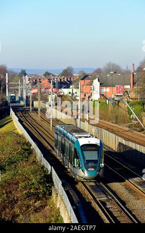 Nottingham Straßenbahn, Basford, Nottingham, England, Großbritannien Stockfoto