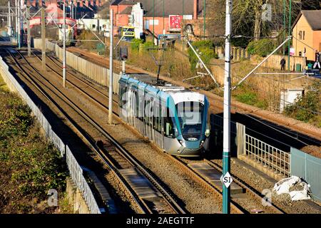 Nottingham Straßenbahn, Basford, Nottingham, England, Großbritannien Stockfoto