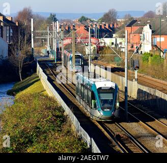 Nottingham Straßenbahn, Basford, Nottingham, England, Großbritannien Stockfoto