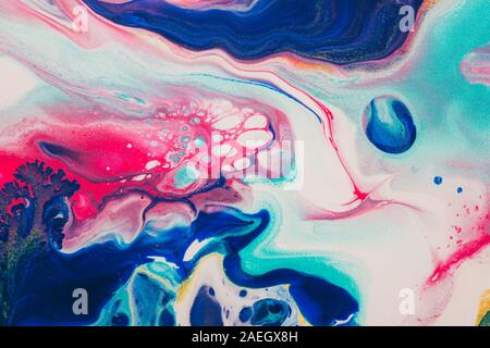 Zusammenfassung Hintergrund mit Flüssigkeit kunst Technik gemacht. Trendy bunte Kulisse. Stockfoto