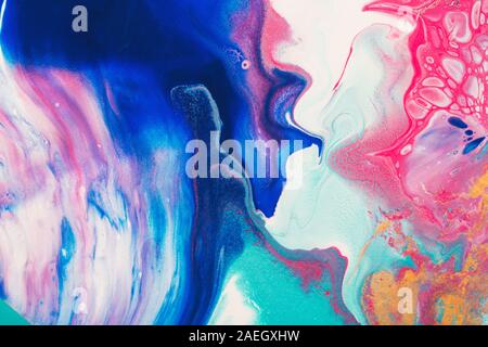 Zusammenfassung Hintergrund mit Flüssigkeit kunst Technik gemacht. Trendy bunte Kulisse. Stockfoto