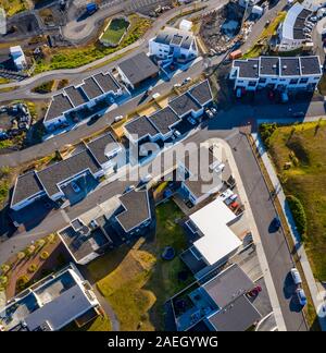 Neue Nachbarschaft, Ulfarsardalur, Reykjavik, Island Stockfoto