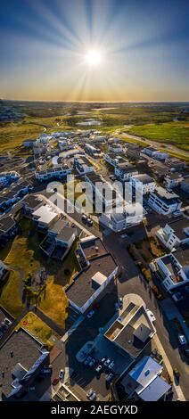 Neue Nachbarschaft, Ulfarsardalur, Reykjavik, Island Stockfoto