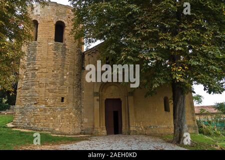 Corsignano Kirche eine romanische Kirche aus dem 12. Jahrhundert in Pienza, Provinz Siena, Toskana, Italien Stockfoto