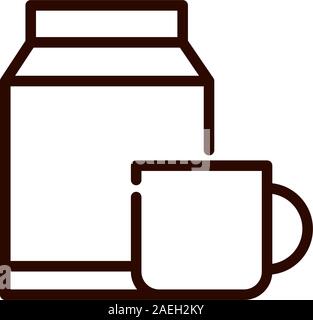 Kaffee Tasse und box Product Line Design Vector Illustration Stock Vektor