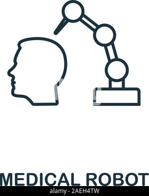 Medizinische Roboter Symbol Leitung. Dünne Element style von künftigen Technologie Sammlung. Übersicht Medizinische Roboter Symbol für Web Design, Anwendungen und Software Stock Vektor
