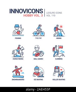 Hobby und Aktivitäten - Line Design style Icons einstellen Stock Vektor