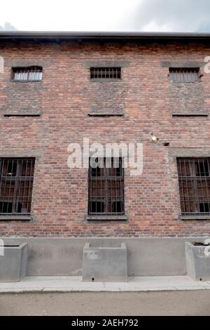 Block 11 war eine Bestrafung, Folter und Hinrichtung Gefängnis im Konzentrationslager Auschwitz I Polen - Konzentrationslager Auschwitz. Eine ehemalige polnische Stockfoto