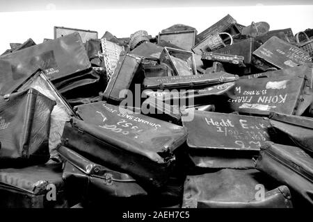 Gepäck vom Gefangenen nun auf der Konzentrationslager Auschwitz I Polen - Konzentrationslager Auschwitz. Eine ehemalige Kaserne der Polnischen Armee Stockfoto