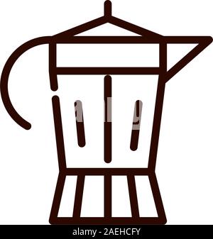 Italienische Kaffeemaschine Vorbereitung line Design Vector Illustration Stock Vektor