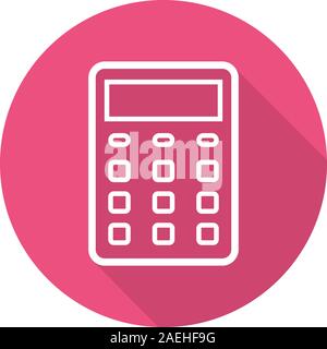 Taschenrechner flach linear lange Schatten Symbol. Vektor linie das Symbol Stock Vektor