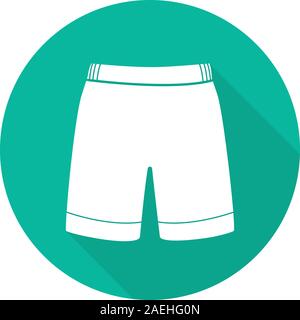 Badehose Flachbild lineare lange Schatten Symbol. Sport Shorts. Vektor linie das Symbol Stock Vektor