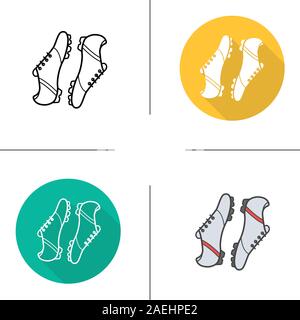 Fußballschuhe Symbol. Flache Bauweise, lineare und Farbe Stile. Baseball player Schuhe. Isolierte Vektorgrafiken Stock Vektor