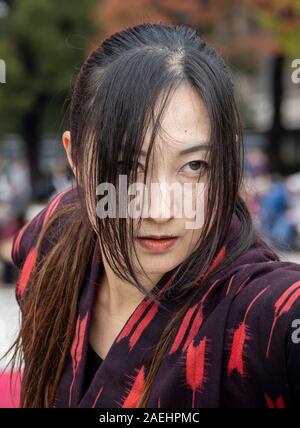 Samurai Warrior Leistung, Tokio, Japan Stockfoto