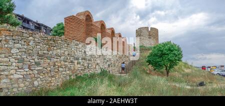 Nessebar, Bulgarien - 07.10.2019. Die Kirche der Heiligen Mutter Eleusa in Nessebar, Bulgarien, an einem bewölkten Morgen Sommer Stockfoto