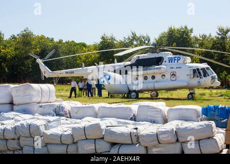 Mitte Januar 2015, drei Tage von übermäßigen Regen brachte beispiellosen Überschwemmungen an den kleinen armen afrikanischen Land Malawi. Es vertriebenen nearl Stockfoto
