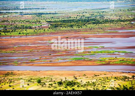 Mitte Januar 2015, drei Tage von übermäßigen Regen brachte beispiellosen Überschwemmungen an den kleinen armen afrikanischen Land Malawi. Es vertriebenen nearl Stockfoto