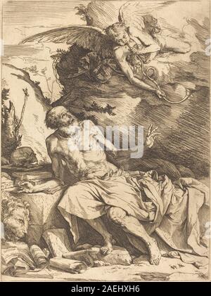 : Lanfranco, Hieronymus hören die Posaune des Jüngsten Gerichts, c 1621 Hieronymus hören die Posaune des Jüngsten Gerichts; circa 1621 Datum Stockfoto