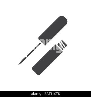 Lip Gloss glyph Icon. Silhouette Symbol. Negativer Platz. Vektor isoliert Abbildung Stock Vektor