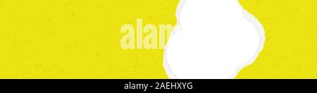 Ein Loch in der Pappe. Hintergrund der gerippten Recyclingpapier Stock Vektor