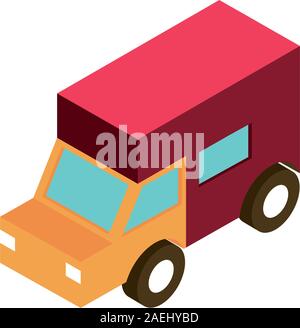 Logistik LKW Transport Fahrzeug isometrische Symbol Vektor illustration Stock Vektor