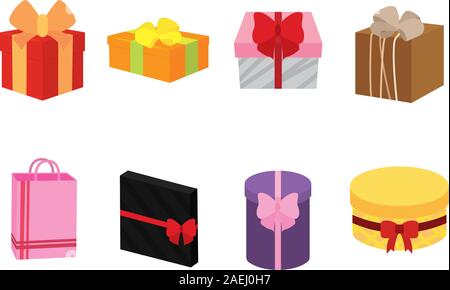 Satz von Weihnachten Geschenkboxen Stock Vektor