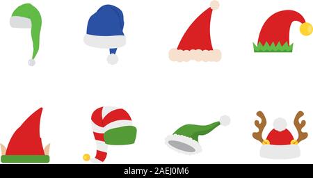 Satz von Weihnachten Hüte Stock Vektor