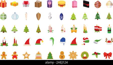Satz von frohe Weihnachten Symbole Stock Vektor