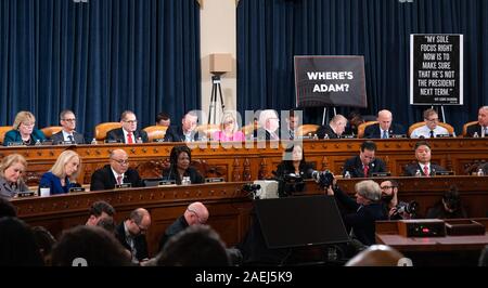 Us-Vertreter Jerrold Nadler (D-NY) spricht an einem Haus Schiedsausschuss Amtsenthebungsverfahren Anfrage Anhörung in Washington, DC. Stockfoto