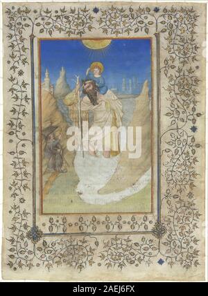 Brüder Van Limburg, Saint Christopher mit dem Christkind, c 1409 St. Christoph, die Christus Kind; circa 1409 Datum Stockfoto