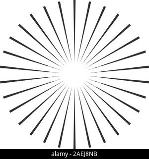 Konzentrische beam Strahlen, geometrische Kreis Element. Vektor Illustration auf weißem Hintergrund. Stock Vektor