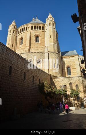 Der Berg Zion, Kloster der Himmelfahrt der Jungfrau Maria. 1352 Kloster, Deutsche Katholische Abtei der Benediktiner in Jerusal Stockfoto