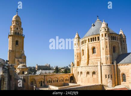 Der Berg Zion, Kloster der Himmelfahrt der Jungfrau Maria. 1352 Kloster, Deutsche Katholische Abtei der Benediktiner in Jerusal Stockfoto