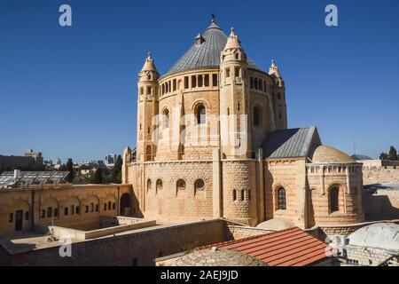 Der Berg Zion, Kloster der Himmelfahrt der Jungfrau Maria. 1352 Kloster, Deutsche Katholische Abtei der Benediktiner in Jerusal Stockfoto