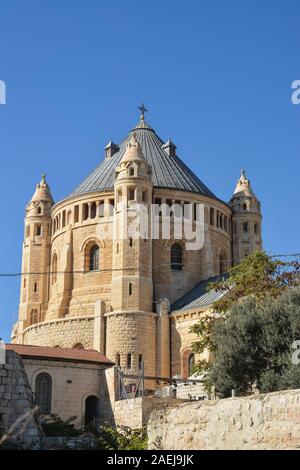 Der Berg Zion, Kloster der Himmelfahrt der Jungfrau Maria. 1352 Kloster, Deutsche Katholische Abtei der Benediktiner in Jerusal Stockfoto