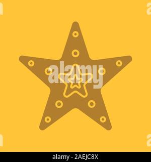 Sea Star Glyphe Farbe Symbol. Silhouette Symbol. Negativer Platz. Vektor isoliert Abbildung Stock Vektor