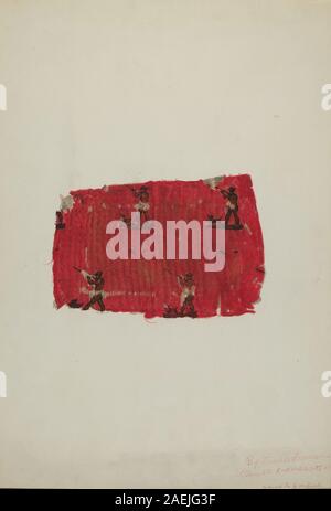 Textilarbeit von Lucille Lacoursiere aus der Zeit um 1939, die ein Stück altes gestepptes Tuch mit genähten Mustern, Stofftexturen und Handwerkskunst zeigt, die typisch für Textilien des frühen 20. Jahrhunderts sind. Stockfoto