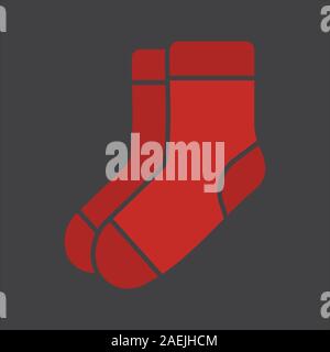 Warme socken Glyphe Farbe Symbol. Paar Socken. Silhouette Symbol auf schwarzem Hintergrund. Negativer Platz. Vector Illustration Stock Vektor