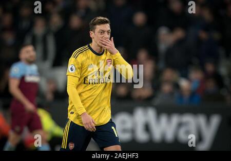 London, Großbritannien. 09 Dez, 2019. Mesut… zil von Arsenal in der Premier League Match zwischen West Ham United und Arsenal an den Olympischen Park, London, England, das am 9. Dezember 2019. Foto von Andy Rowland. Credit: PRiME Media Images/Alamy leben Nachrichten Stockfoto