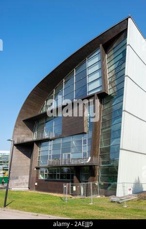 Museum für zeitgenössische Kunst Kiasma (Nordseite) in Helsinki, Finnland, Skandinavien, Europa. Stockfoto