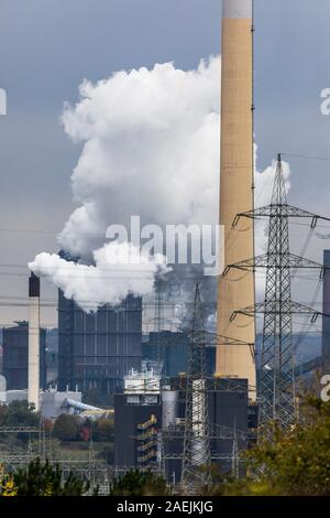 Blick über das nördliche Essen, Bottrop, RWE Müllheizkraftwerk Carnap, Kokerei Prosper in Bottrop, Stockfoto